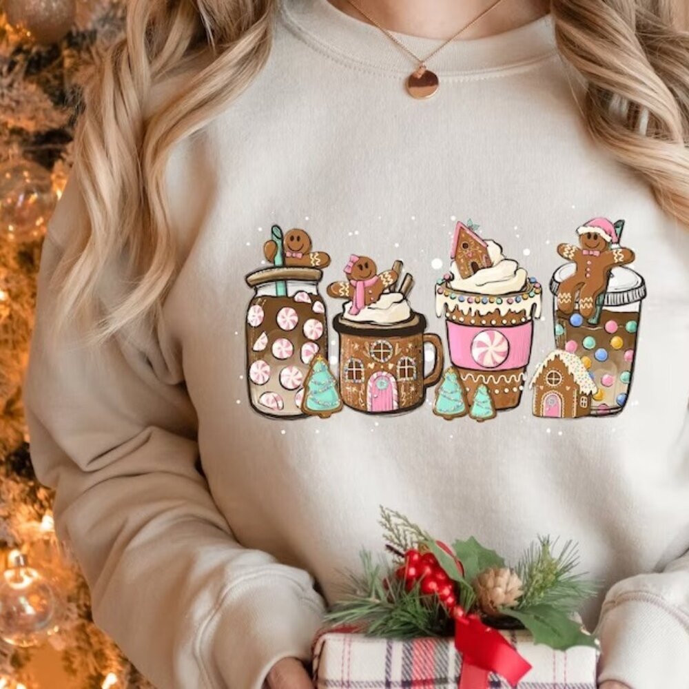 Gingerbread Christmas Coffee Sweatshirt Christmas Coffee Sweatshirt 17